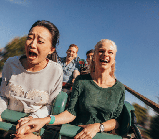People on a roller coaster ride 540x 472 px